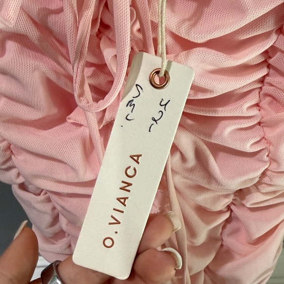 Pink Ruched Bodysuit - Picture 3 of 4